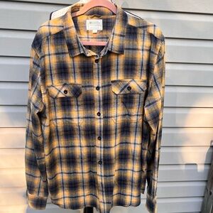 Mountain Warehouse Plaid Button-Up Shirt in Yellow and Blue, new
